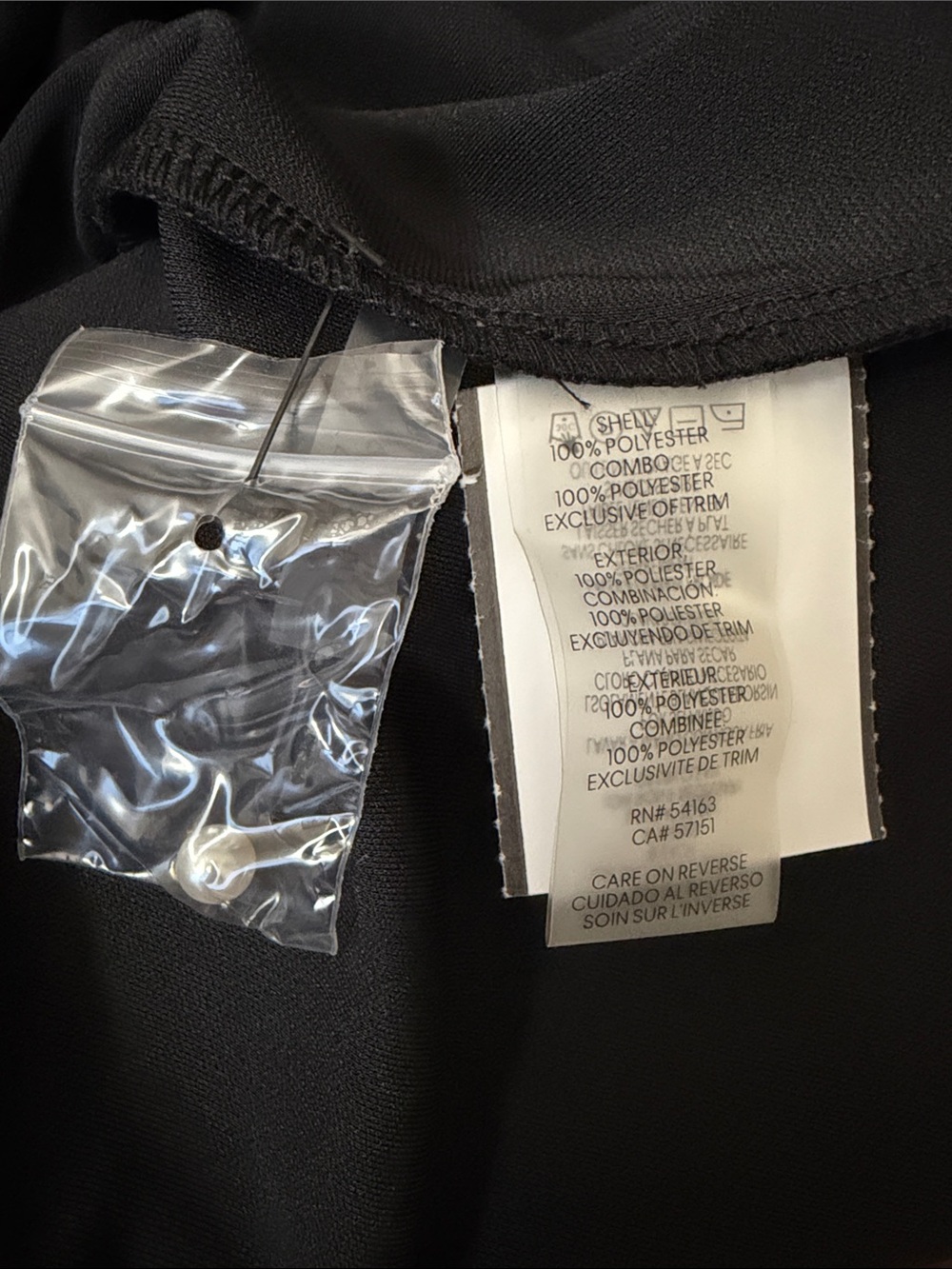 Karl Lagerfeld Black Top with White Peter Pan Collar Silent Luxury Size L - Picture 8 of 10